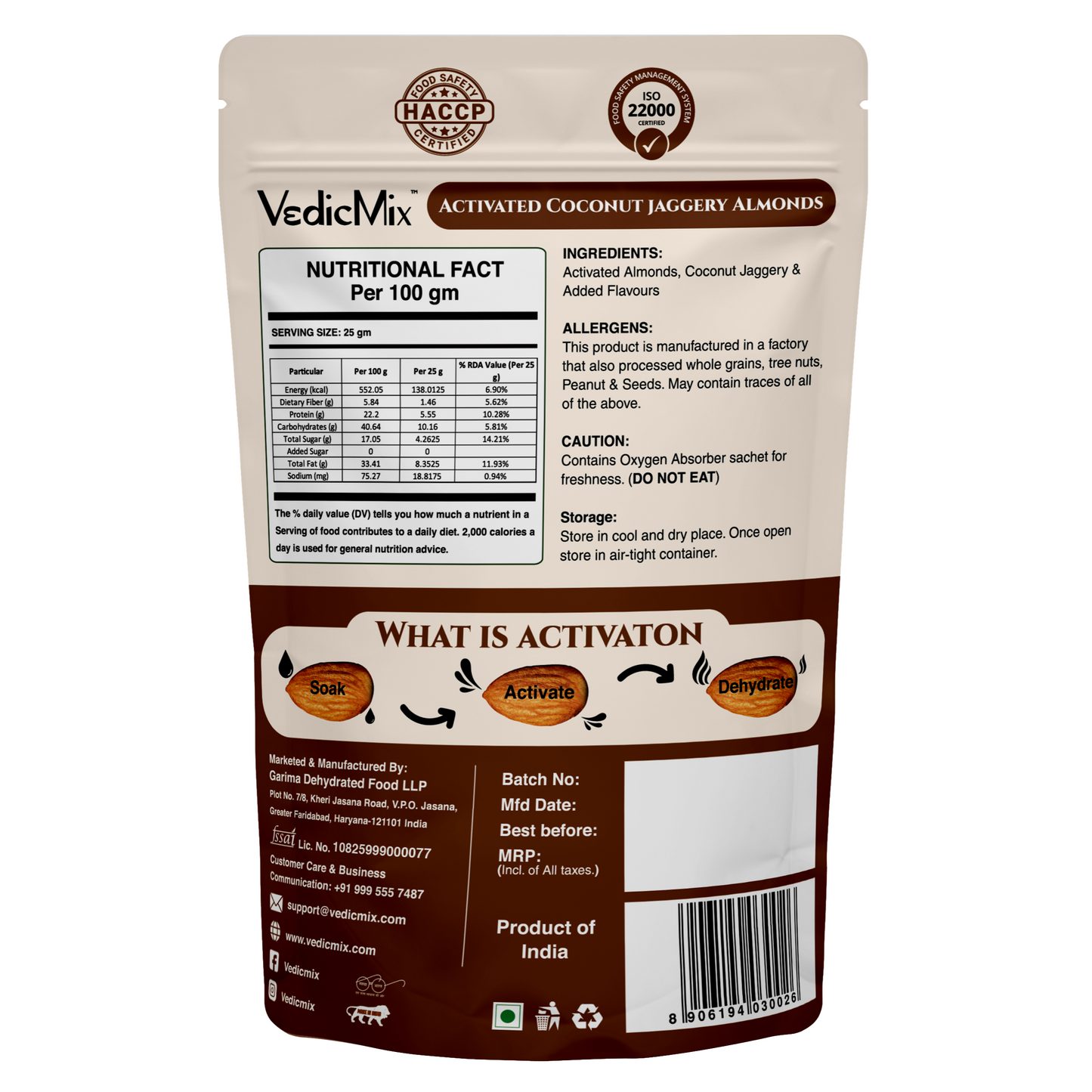 Activated Coconut Jaggery Almonds