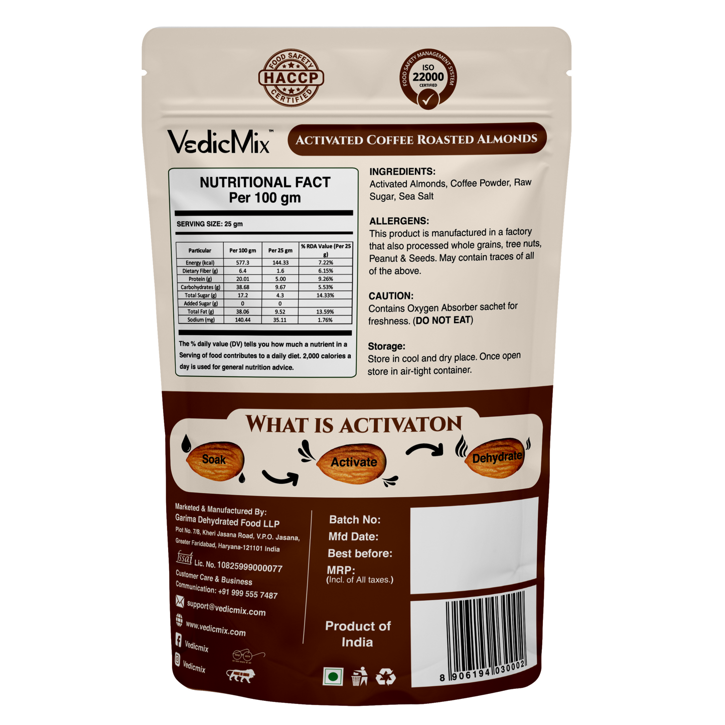 Activated Coffe Roasted Almonds
