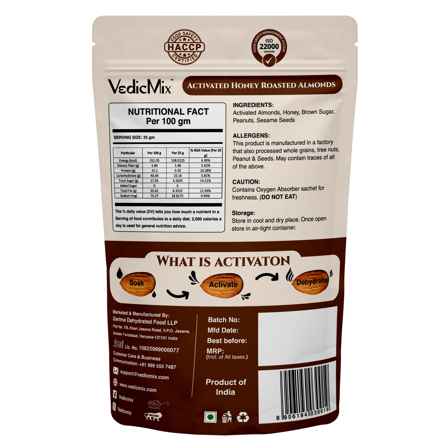 Activated Honey Roasted Almonds