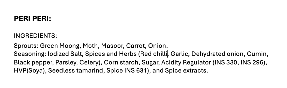 Instant Cup Sprouts - Peri Peri