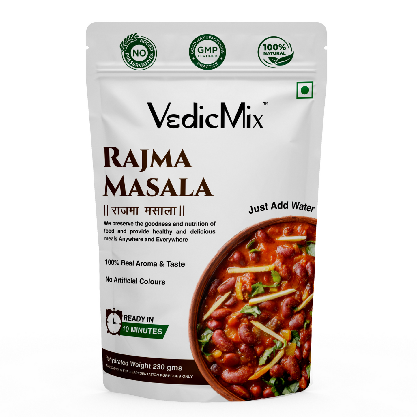 VedicMix Rajma Masala packaging on a white background