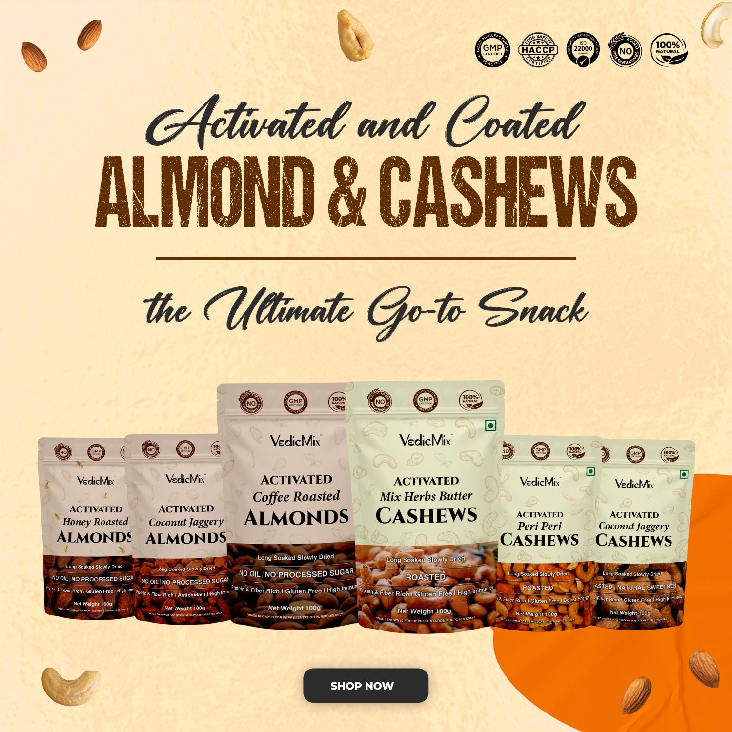 Ready To Eat Cashews and Almonds