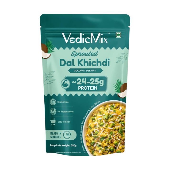 Sprouted Dal Khichdi (Coconut Delight)
