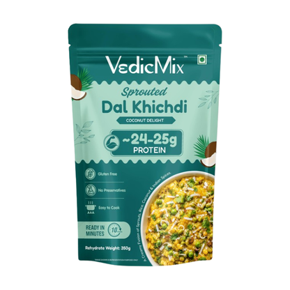 Sprouted Dal Khichdi (Coconut Delight)