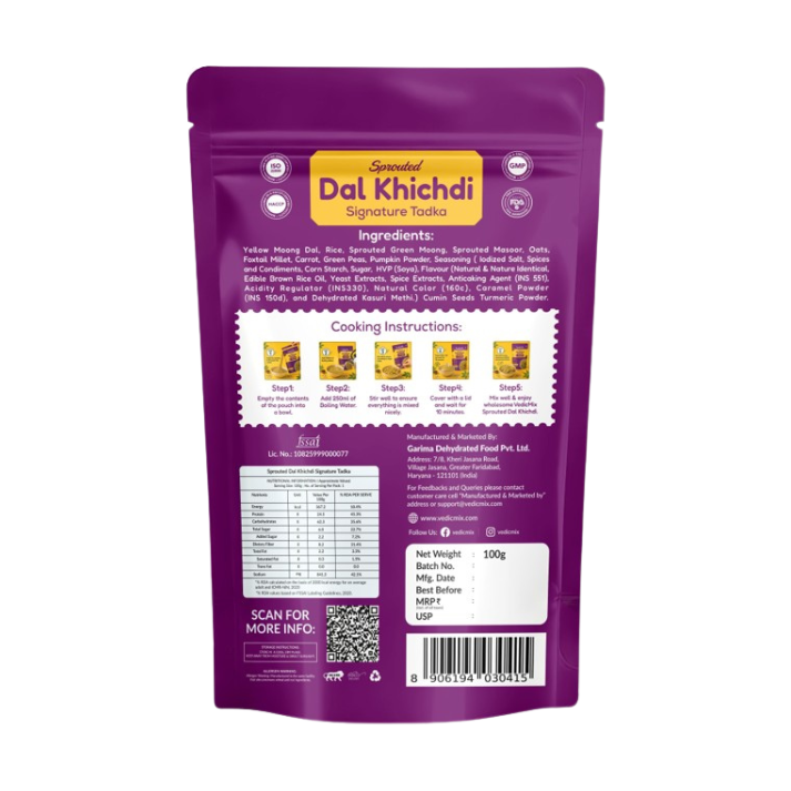 Sprouted Dal Khichdi (Signature Tadka)