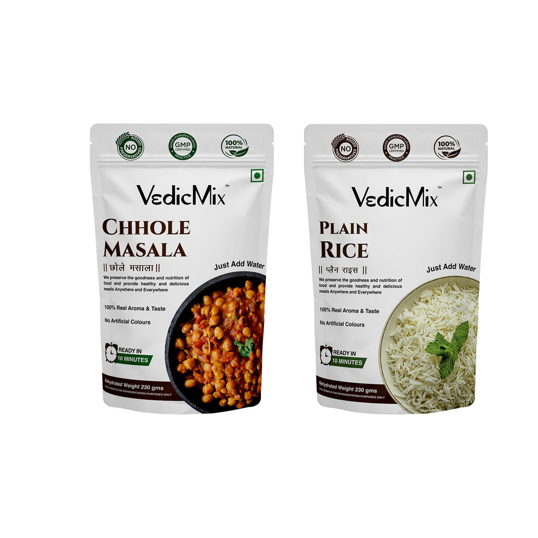 Combo Meals – Quick Rajma, Chhole, Dal Rice Packs – VedicMix
