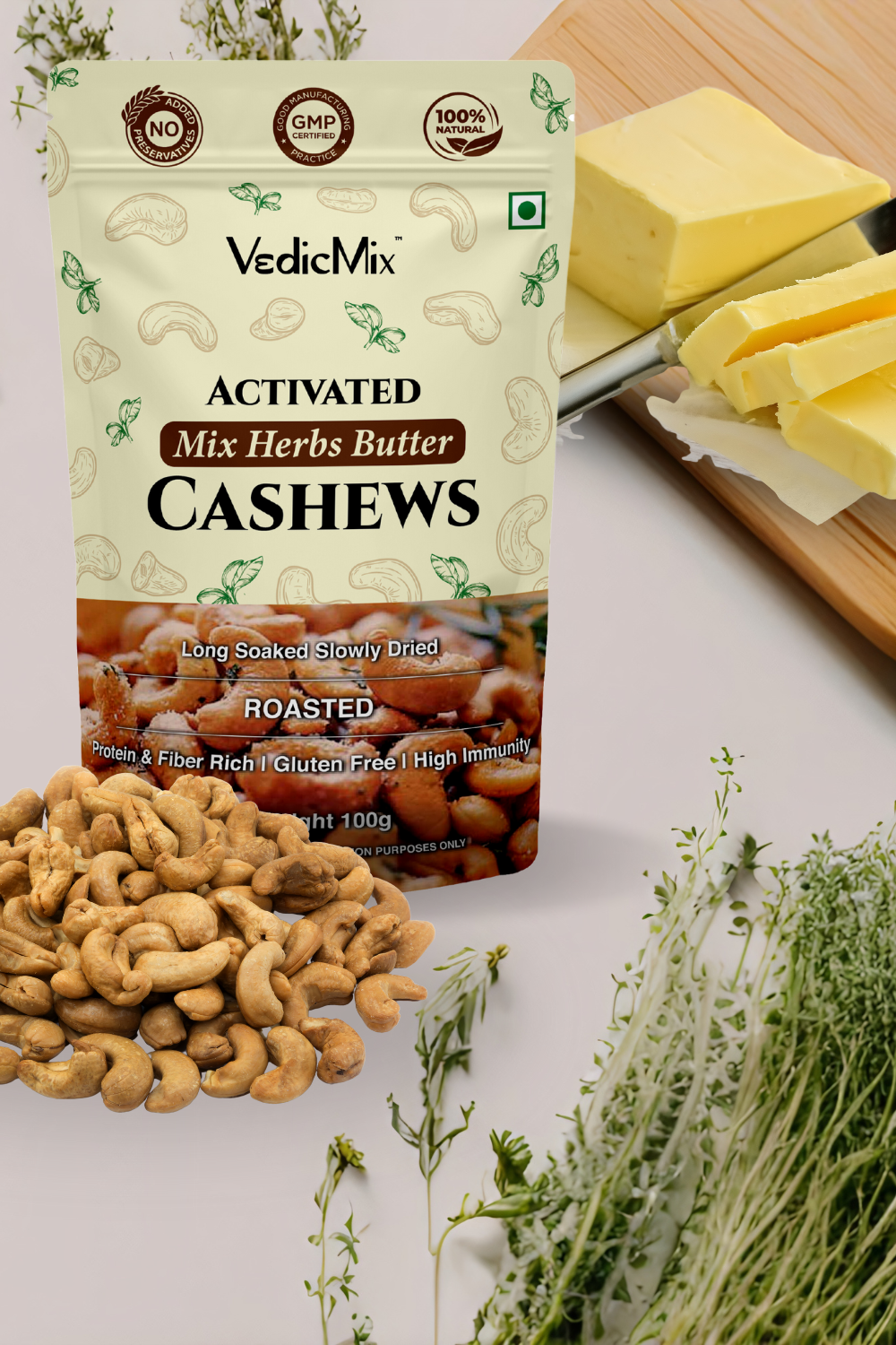 Activated Mix Herb Butter Cashews