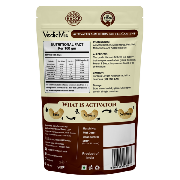 Activated Mix Herb Butter Cashews