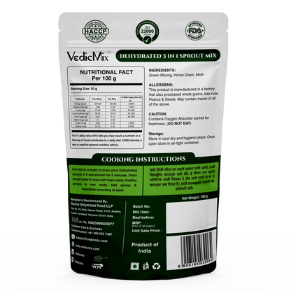Dehydrated 3 in 1 Sprout Mix: High-Protein Snack for Healthy Living