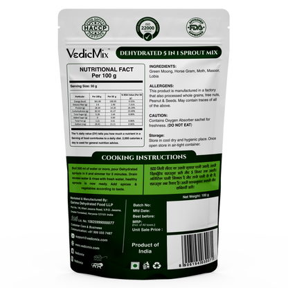 Best Dehydrated 5 in 1 Sprout Mix – Protein Rich Healthy Snack India