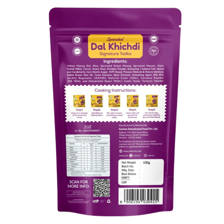 Sprouted Dal Khichdi (Signature Tadka)